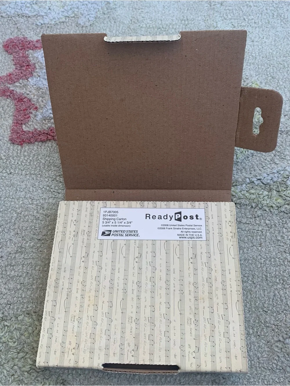 Vintage USPS Ready Post Frank Sinatra CD Gift Box Mailing Carton